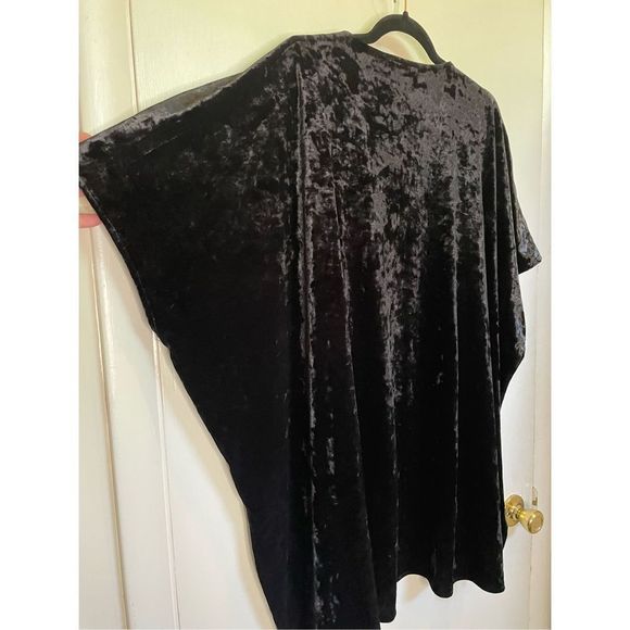 Andrée by Unit Boho Velvet Embroidered Kimono Cardigan in Black - Size m/l - Picture 12 of 13